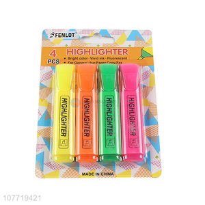 Fashion Design 4 Pieces Highlighter Marker Fluorescent Marker Pen