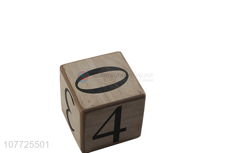 Good Sale Vintage Home Office Desktop Decorative Wooden Blocks Calendar