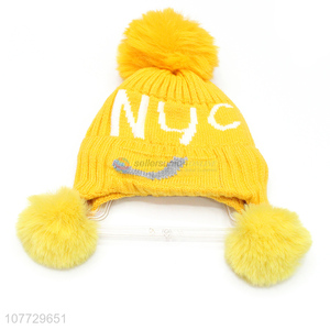 Most popular toddler children winter cap jacquard knitting beanie hat