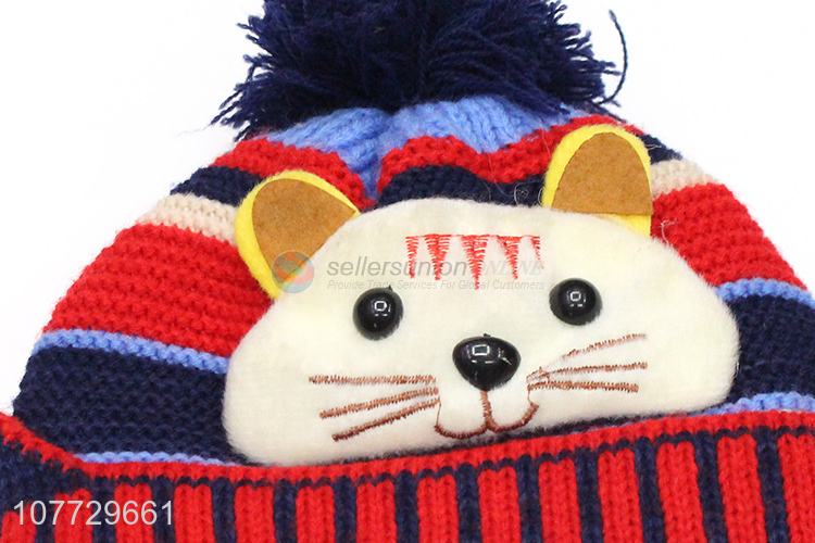 Recent products cartoon animal children beanies kids winter hat with earflaps