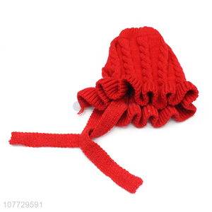 Top seller kids winter hat girls knitted hat princess hat