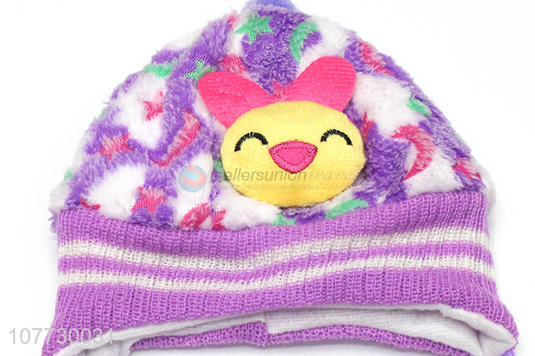 Best selling cartoon animal children winter acrylic knitting hat with earflaps