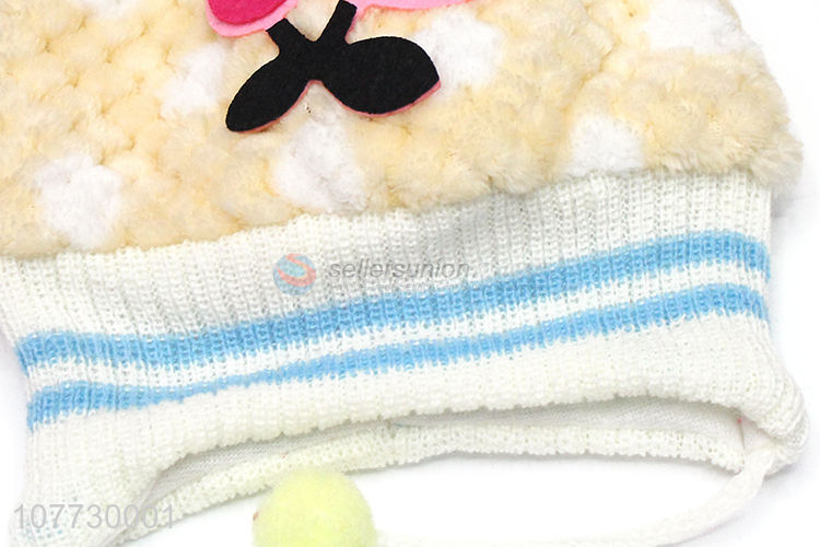 New products cartoon design children beanies kids winter hat with earflaps