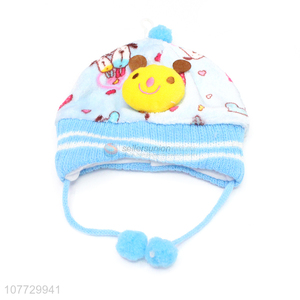China manufacturer cartoon animal children winter acrylic knitting hat with earflaps