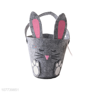 Good quality cartoon gray rabbit storage felt tube