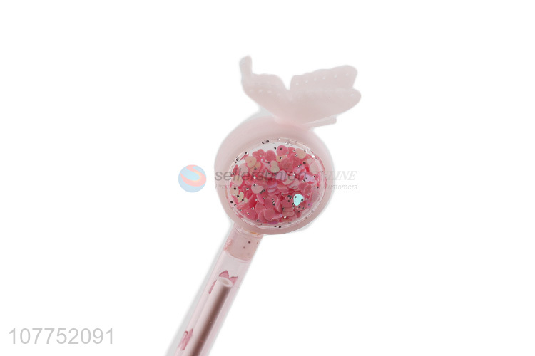 Factory price cartoon sequin plastic gel ink pen signature pen