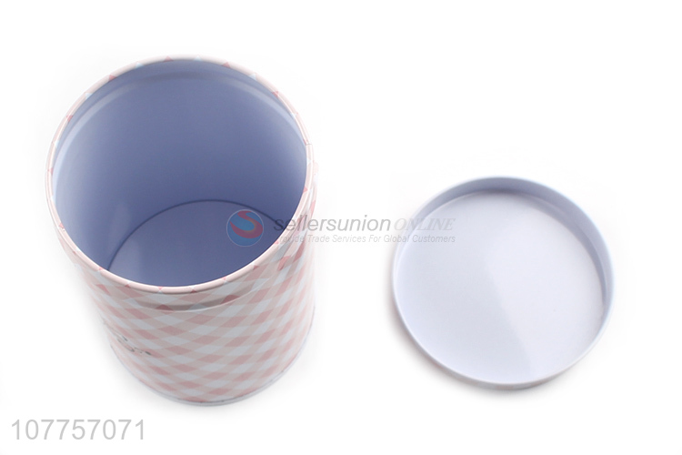 Custom Cylindrical Storage Box Fashion Tin Can Tea Jar