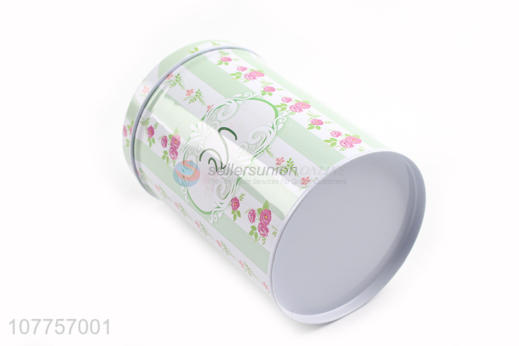 Custom Cylindrical Tin Can Fashion Storage Box For Household