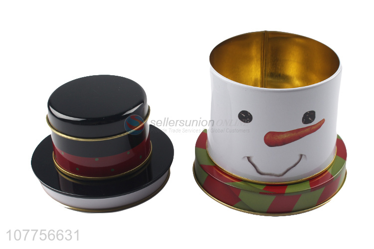 Good Quality Cartoon Snowman Multipurpose Tin Box Storage Box