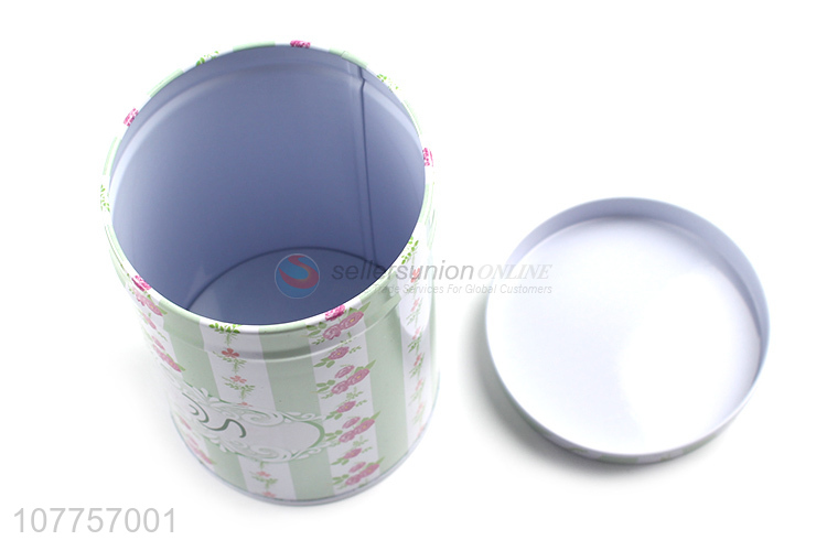 Custom Cylindrical Tin Can Fashion Storage Box For Household