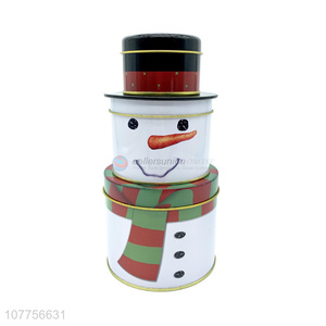 Good Quality Cartoon Snowman Multipurpose Tin Box Storage Box