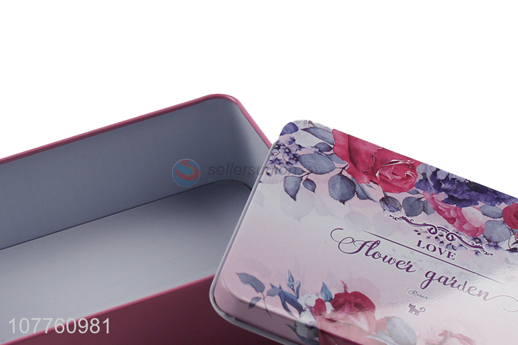 Hot selling candy box storage box rectangular printing tinplate box