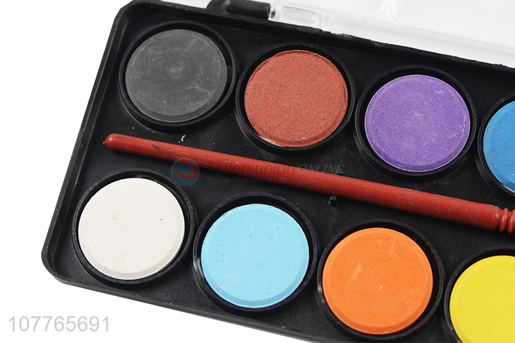 Best Selling 12 Colors Solid Paint With Brush Set