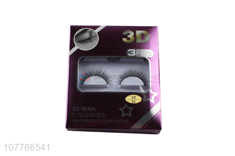 Wholesale natural waterproof false eyelashes 3D stereo eyelashes three pairs