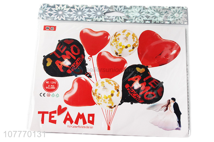 Popular product colourful heart shape foil balloon set