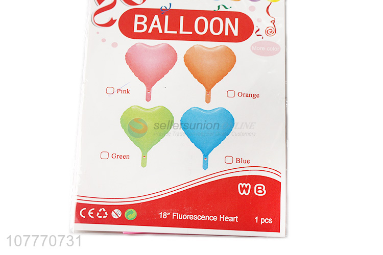 Creative design heart shape colourful foil balloon set