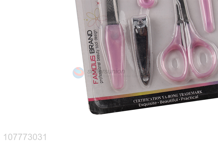 Factory price 5 pieces beauty manicure set nail clipper callus pusher set