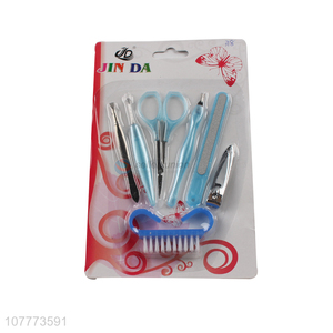 Factory price 7 pieces beauty manicure set nail clipper cuticle pusher set