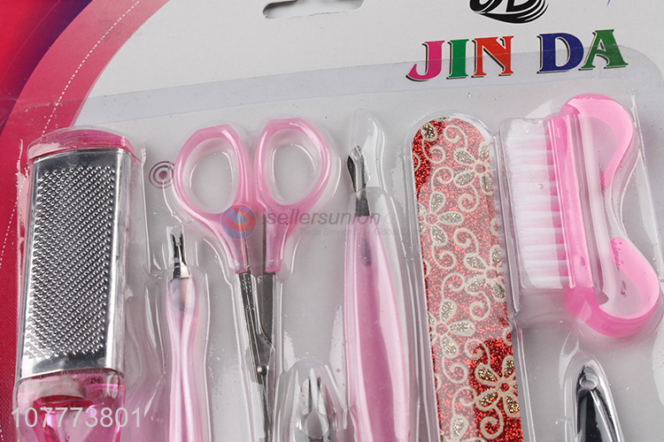 Wholesale 9 pieces beauty manicure set nail clipper foot file set