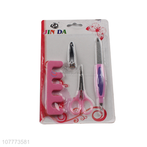 Promotional 4 pieces beauty manicure <em>set</em> <em>nail</em> cutter eyebrow <em>scissors</em> <em>set</em>