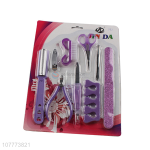 High quality 9 pieces beauty manicure set nail clipper nail file set