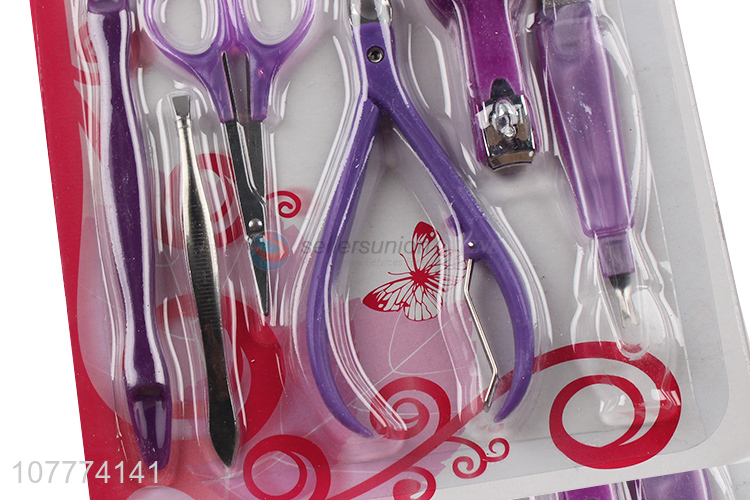Promotional 7 pieces beauty manicure set nail clipper nose scissors set