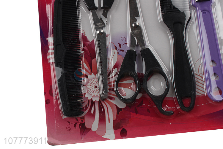 Factory direct sale 5 pieces barber scissors comb foot file set