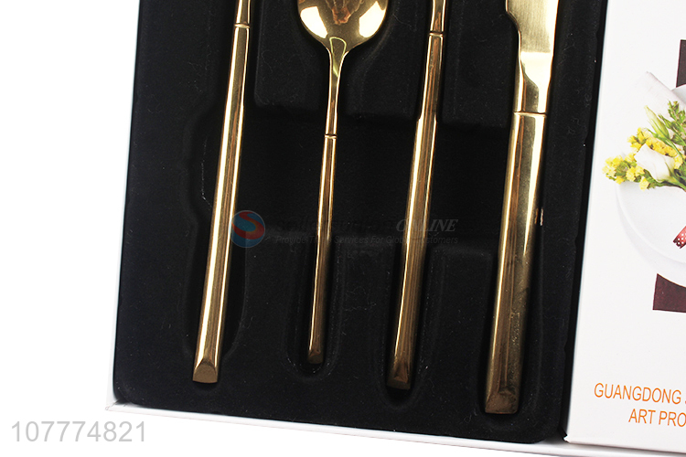 Hot Selling Gold Spoon Fork Knife Dinnerware Set