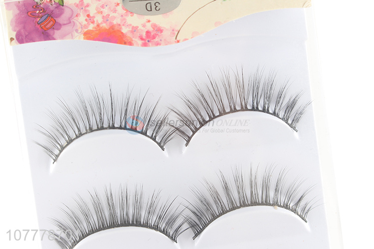 Factory supply natural long 3D fake eyelash fluffy silk eyelashes