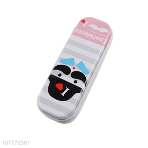 Cartoon Printing Tinplate Pencil Case With Zipper