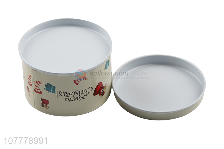 Delicate Design Round Tin Can Packing Case Storage Box