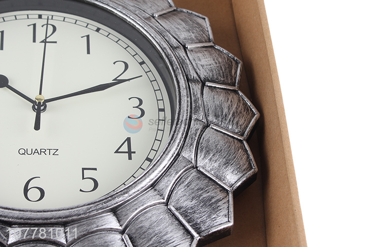 Excellent quality imitated metal wall clock fashionable quartz hanging clock