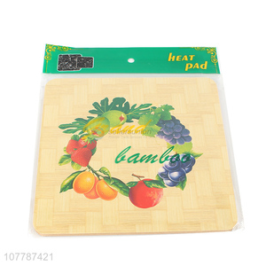 Low price dining table bamboo printing bowl mat household potholder