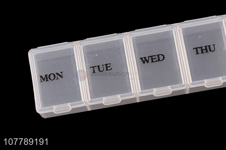 Wholesale clear 7 day plastic pill box weekly pill box pill dispenser