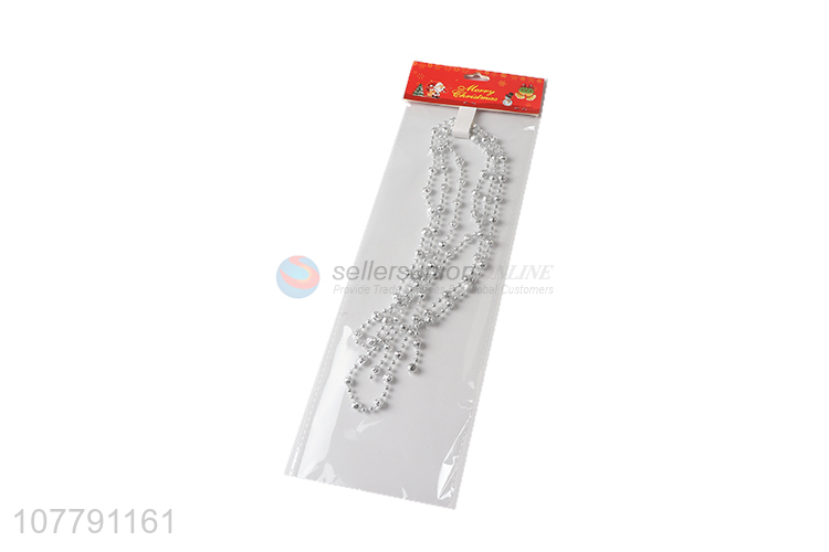 Good selling silver small beads ornaments for xmas tree