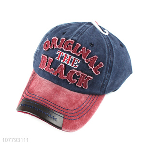 Creative Design Applique Washed Baseball Cap Cool Baseball Hat