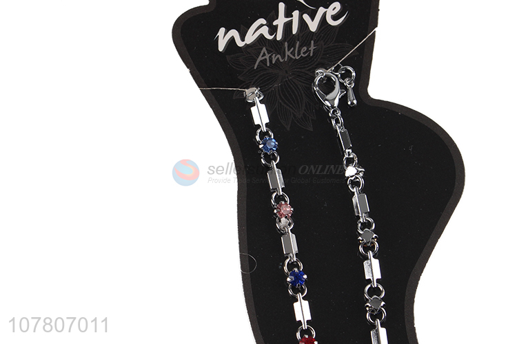 Wholesale anklets colorful diamond jewelry ladies anklets