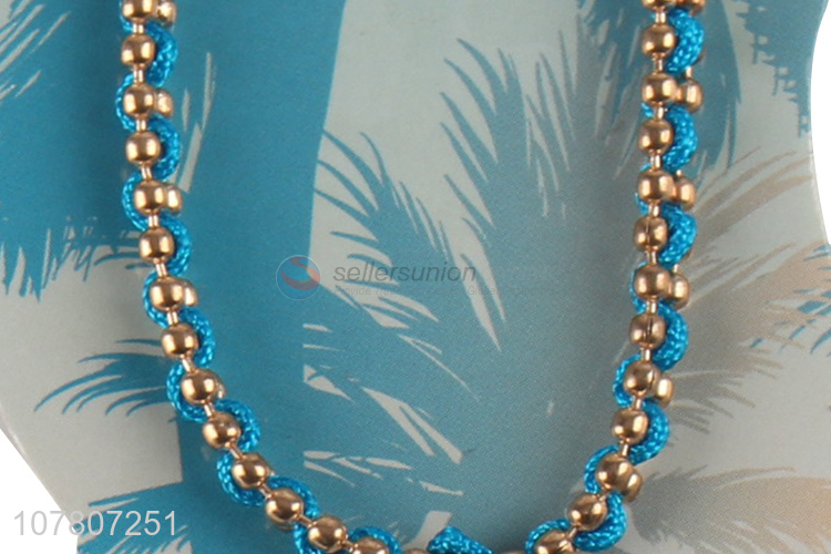 Cross-border wholesale blue bead chain ladies anklet