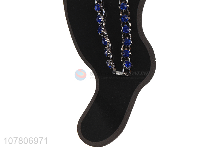 Low price wholesale blue lady bead chain anklet