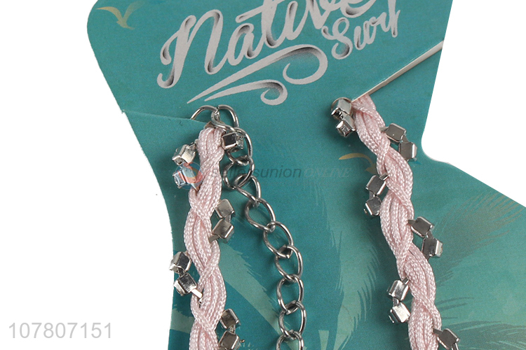 Simple and popular ladies hand-woven beaded anklet