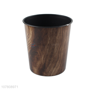 Mini wooden pattern plastic office waste rubbish bin