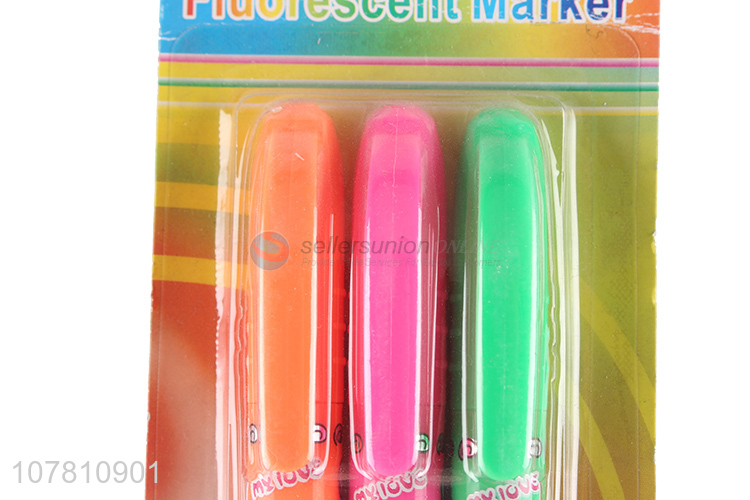 Hot products 3 colors fluorescent pen student marker pens