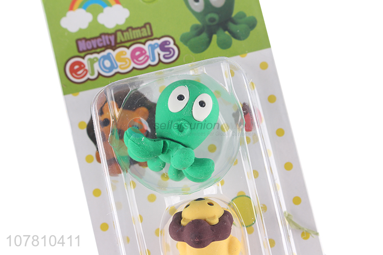 Good quality mini erasers cartoon animal shaped kids erasers