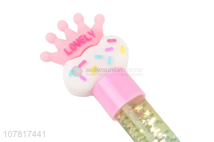 Cute design funny quicksand gel pen for stationery