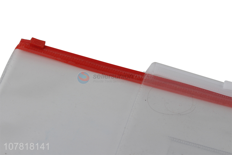 Good price white plastic folder student stationery storage bag