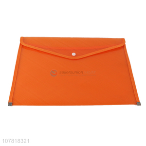 Wholesale orange solid color snap plastic office file bag