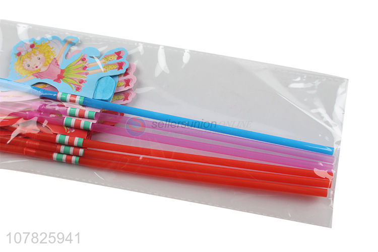 China factory multicolor drinking long plastic straw