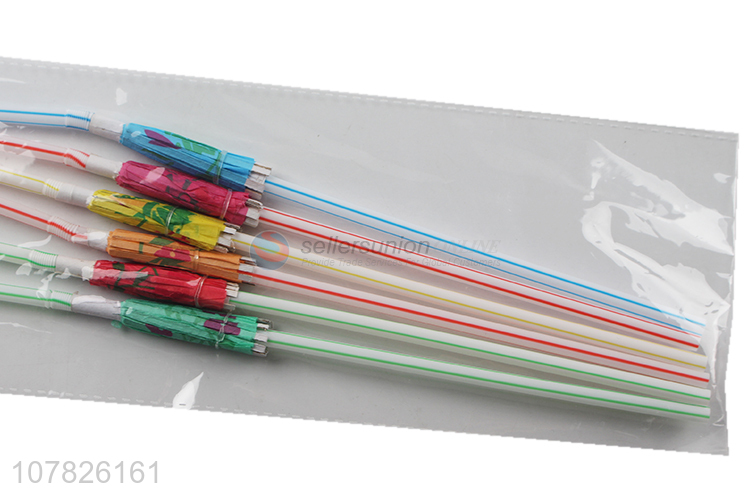 Best quality 6PCS decorative plastic straw for sale