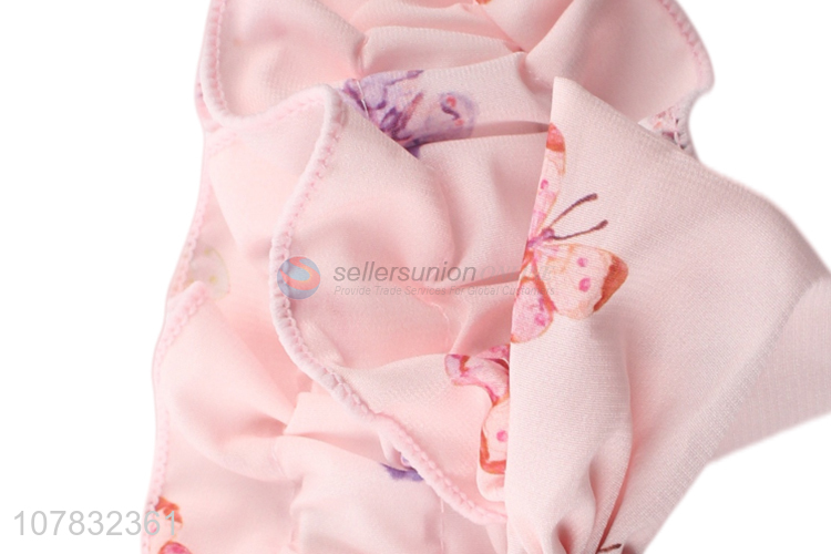 Wholesale cheap price pink hair band with butterfly pattern