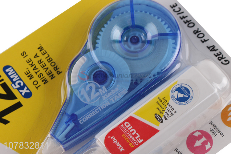 High quality plastic correction tape student correction fluid set